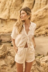 Kibys Off White Embroidered Lucia Shirt