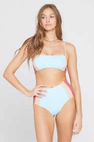 L*Space Color Block Rebel Heart Bikini Top