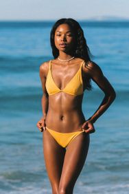 L*Space Sunshine Gold Jay Bitsy Bikini Bottom