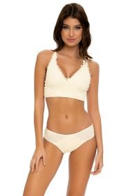 Luli Fama Desert Star Cross Back Bustier Top