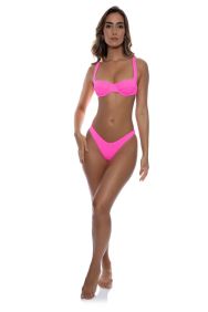 Luli Fama Blazing Pink High Leg Brazilian Bottom