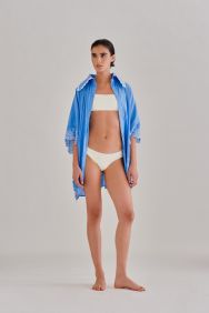 Palmacea Indigo Embroider Peter Pan Cover Up