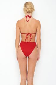 Peixoto Bella High Waist Bottom in Red Sangria Rib