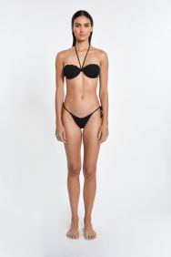 Peixoto Black Ava Crochet Bandeau Bikini Top