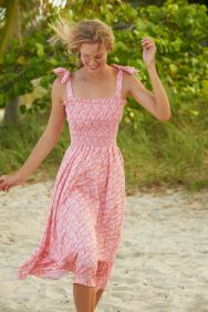 Peixoto Coral Jasmine Eddie Dress