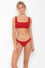 Peixoto Courtney Top in Red Sangria Rib