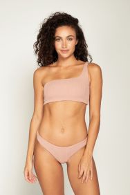 Peixoto Rose Dust Esso Rib Theo Bikini Top