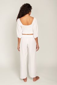 Peixoto Patched White Joan Wrap Pants