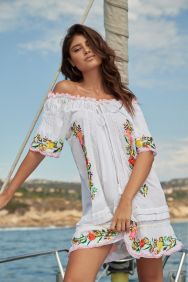 PilyQ Pink Crush Lana Embroidered Dress