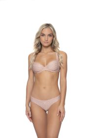 PQ Swim Aperol Stripe Basic Ruched Bikini Bottom