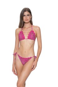 PQ Swim Cosmo Pink Lace Tie Side Bikini Bottom