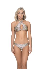 PQ Swim Paisley Coast Basic Ruched Bikini Bottom