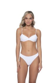 PQ Swim Sail White Basic Ruched Bikini Bottom