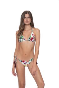 PQ Swim Summer Hibiscus Embroidered Triangle Top