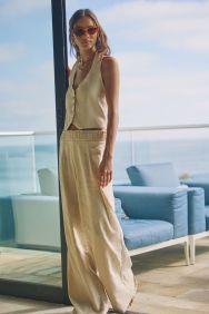 PQ Swim Tan Leo Linen Pant