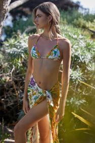 PQ Swim Wild Bloom Embroidered Mix Up Tri Bikini Top