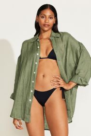 Vitamin A Agave EcoLinen Playa Linen Boyfriend Shirt