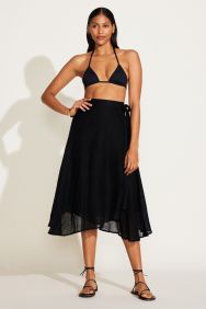 Vitamin A Black EcoLinen Lana Skirt