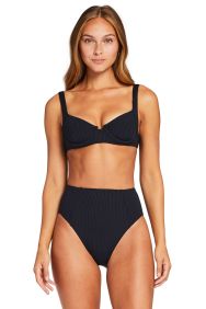 Vitamin A Black EcoRib Demi Bikini Top