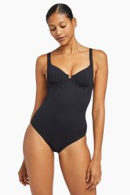 Vitamin A Black EcoRib Demi One Piece Swimsuit