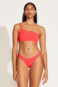 Vitamin A Coral Glow EcoRib Cosmo One Shoulder Top