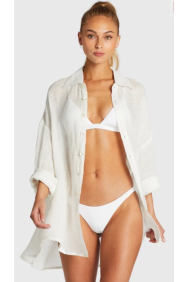 Vitamin A EcoLinen Playa Shirt Dress in White