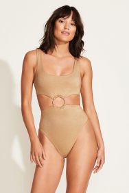 Vitamin A Golden Glow Metallic Icon One Piece Swimsuit