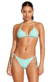 Vitamin A Seafoam Pucker Gingham Gia Triangle Top