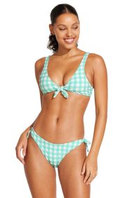 Vitamin A Seafoam Pucker Gingham Lou Bikini Top