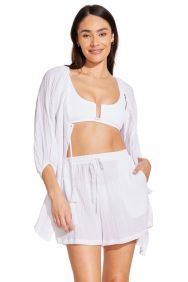 Vitamin A White Cotton Crinkle Costa Short