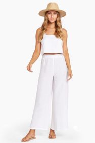 Vitamin A White EcoLinen Tallows Crop Top
