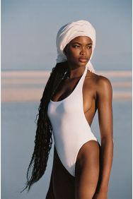 Vitamin A White EcoRib Alia One Piece Swimsuit