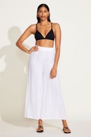 Vitamin A Tallows Wide Leg Pant in White EcoLinen