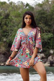 Luli Fama Luli Tribe Laced Up Short Dress