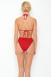 Peixoto Bella High Waist Bottom in Red Sangria Rib