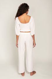 Peixoto Patched White Joan Wrap Pants
