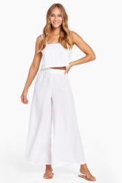Vitamin A White EcoLinen Tallows Wide Leg Pant